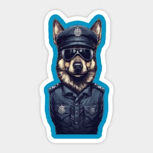 Guardian of Justice: German Shepherd Police Officer Sticker